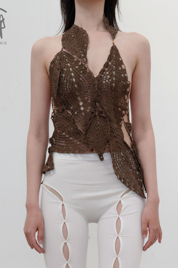 RUI Crochet Top RSS22CR01 Wood Brown